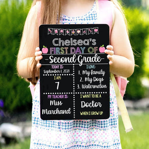 First Day of School Sign, First and Last Day Signs, Liquid Chalk School Board, Reusable First Day of School Sign, Pastel Apple School Sign
