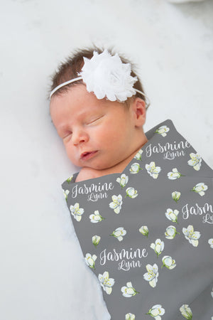 Jasmine Floral Baby Swaddle Blanket