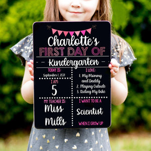First and Last Day of School Sign, Liquid Chalk Dry Erase School Board, Reusable First Day of School Sign, Classic Pink School Sign Set