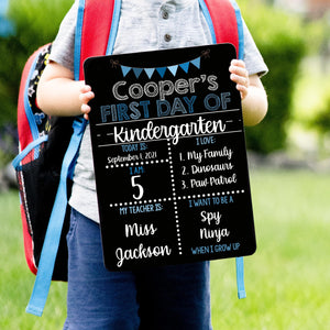 First and Last Day of School Sign, Liquid Chalk Dry Erase School Board, Reusable First Day of School Sign, Classic Blue School Sign Set