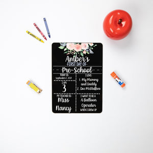 First and Last Day of School Sign, Liquid Chalk School Board, ReUsable First Day of School Sign, Last Day of School Sign, Blush Blue Floral