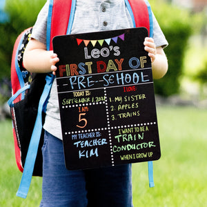 First Day of School Sign, Reusable First and Last Day of School Sign, Liquid Chalk Dry Erase School Board, Classic Primary School Sign Set