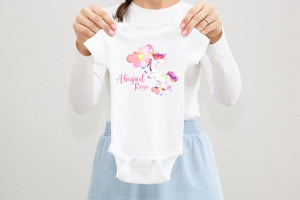 Unicorn Baby Bodysuit, Girl Unicorn Bodysuit, Baby Shower Gift, Pregnancy Reveal Baby Shirt, Baby One Piece, Unicorn Baby Outfit