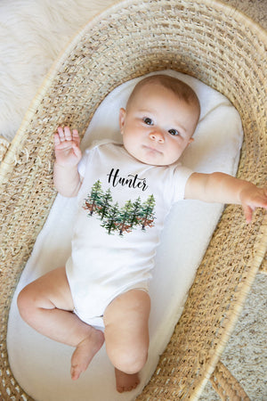 Forest Baby Bodysuit, Forest Baby Outfit, Baby Shower Gift, Pregnancy Reveal Baby Shirt, Baby One Piece, Wilderness Forest Baby One Piece