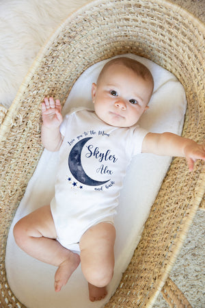 Luna Baby Bodysuit, Blue Moon Baby Outfit, Baby Shower Gift, Pregnancy Reveal Baby Shirt, Baby One Piece, Love You To The Moon and Back
