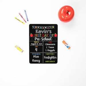 First Day of School Sign, Reusable First and Last Day of School Sign, Liquid Chalk Dry Erase School Board, Primary Apple School Sign Set