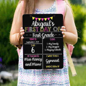 First and Last Day of School Sign, Liquid Chalk Dry Erase School Board, Reusable First Day of School Sign, Classic Pink and Yellow