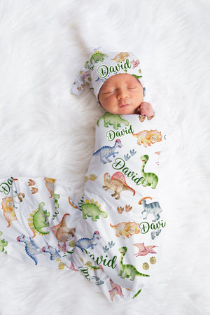 Dinosaur Baby Swaddle Blanket