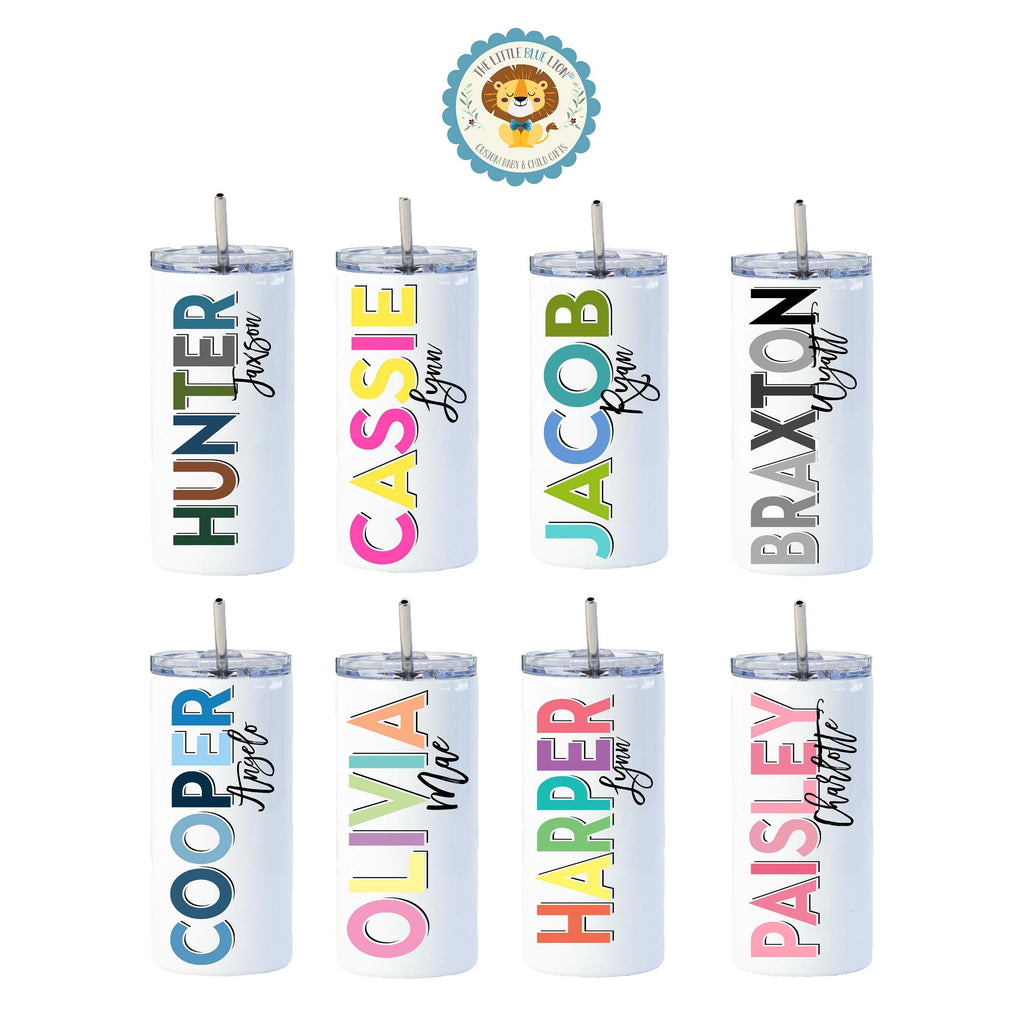 Personalized Plastic Tumblers  Clear Design, Lid & Straw, 20oz