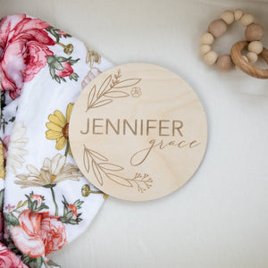 Engraved Name Sign, Baby Name Sign, Baby Announcement Sign, Birth Announcement Sign, Baby Photo Prop, Minimalist Decor, Wood Baby Sign