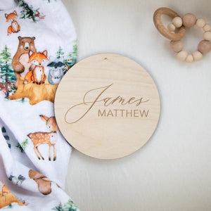 Engraved Wood Name Sign, Minimalist Baby Name Sign, Baby Announcement Sign, Birth Announcement Sign, Baby Photo Prop, Wood Baby Sign