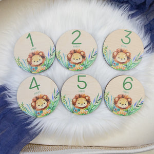 Lion Milestone Cards, Baby Milestone Lion Milestone Markers, Wood Milestone Cards, Baby Milestones, Photo Prop, Lion Nursery Theme S3