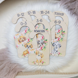 Dogs Clothing Dividers, Puppy Baby Clothing Divider, Wood Wardrobe Divider, Nursery Closet Divider, Puppy Nursery Theme